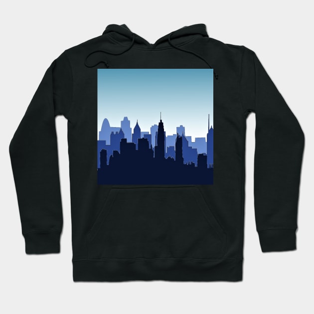 The blue city silhouette Hoodie by Dreamer